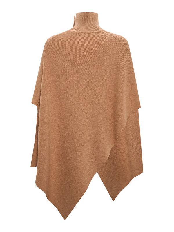 LK-104 Pure Wool Knit Sweater — irregular, seamless, high collar, loose fit view 4