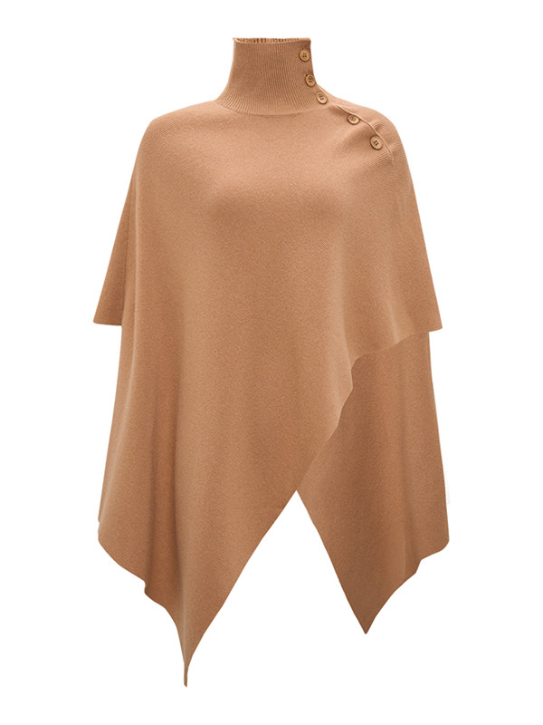 LK-104 Pure Wool Knit Sweater — irregular, seamless, high collar, loose fit view 5