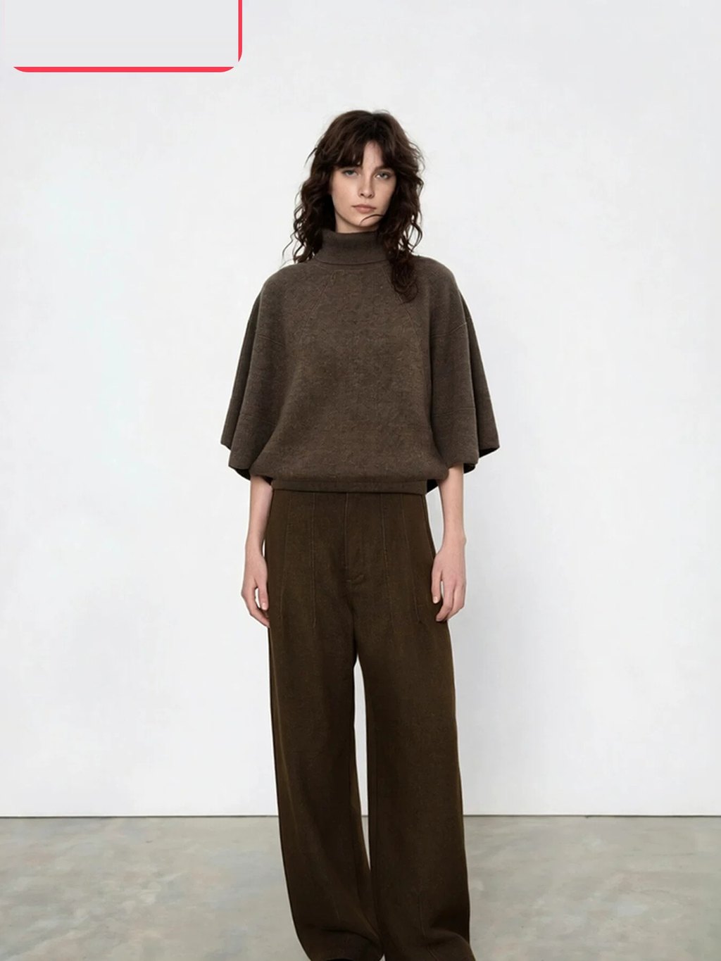 LK-105 Pure Wool Knit Sweater — high collar, loose fit, plush, soft touch detail
