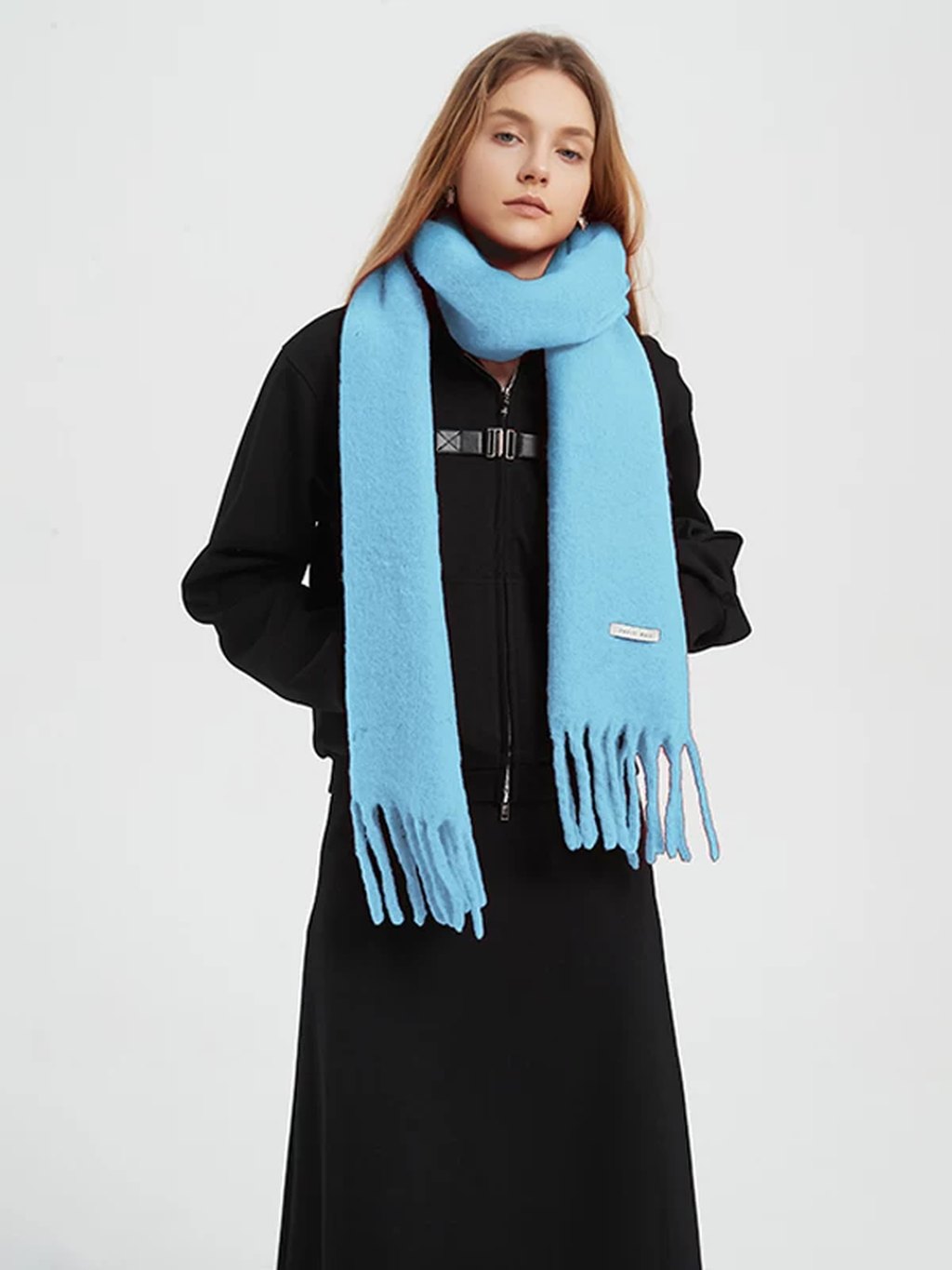 LK-108 Scarf — fringed, plush, soft touch, everyday detail