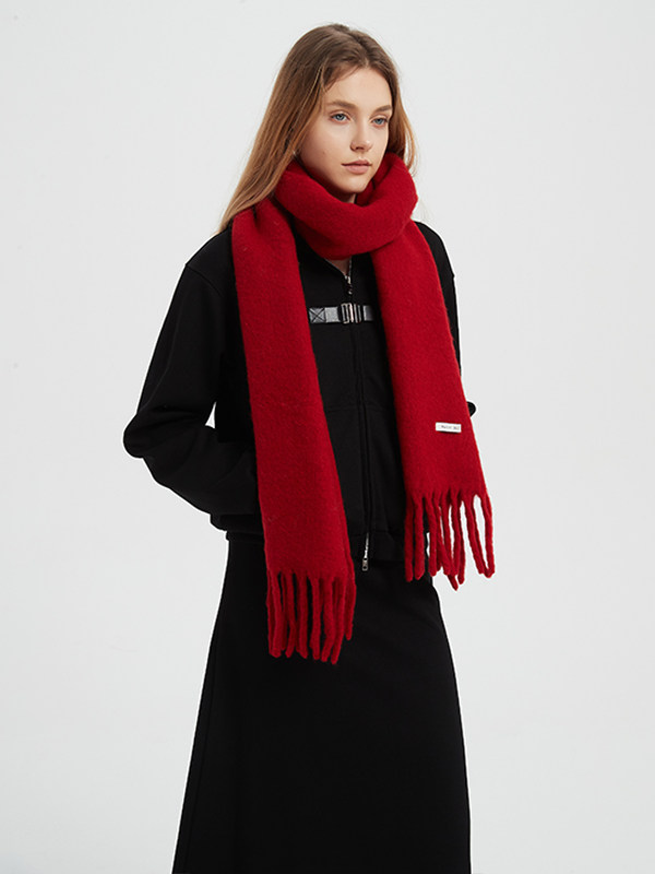 LK-108 Scarf — fringed, plush, soft touch, everyday view 3