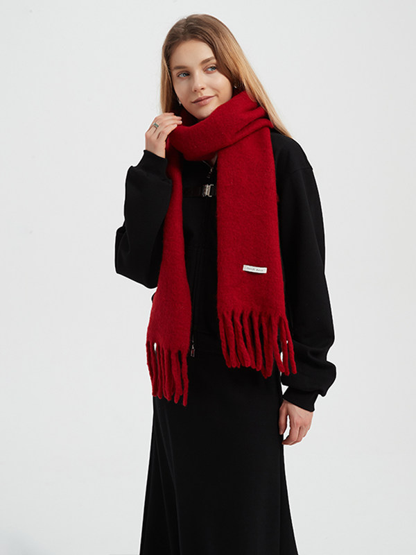 LK-108 Scarf — fringed, plush, soft touch, everyday view 4