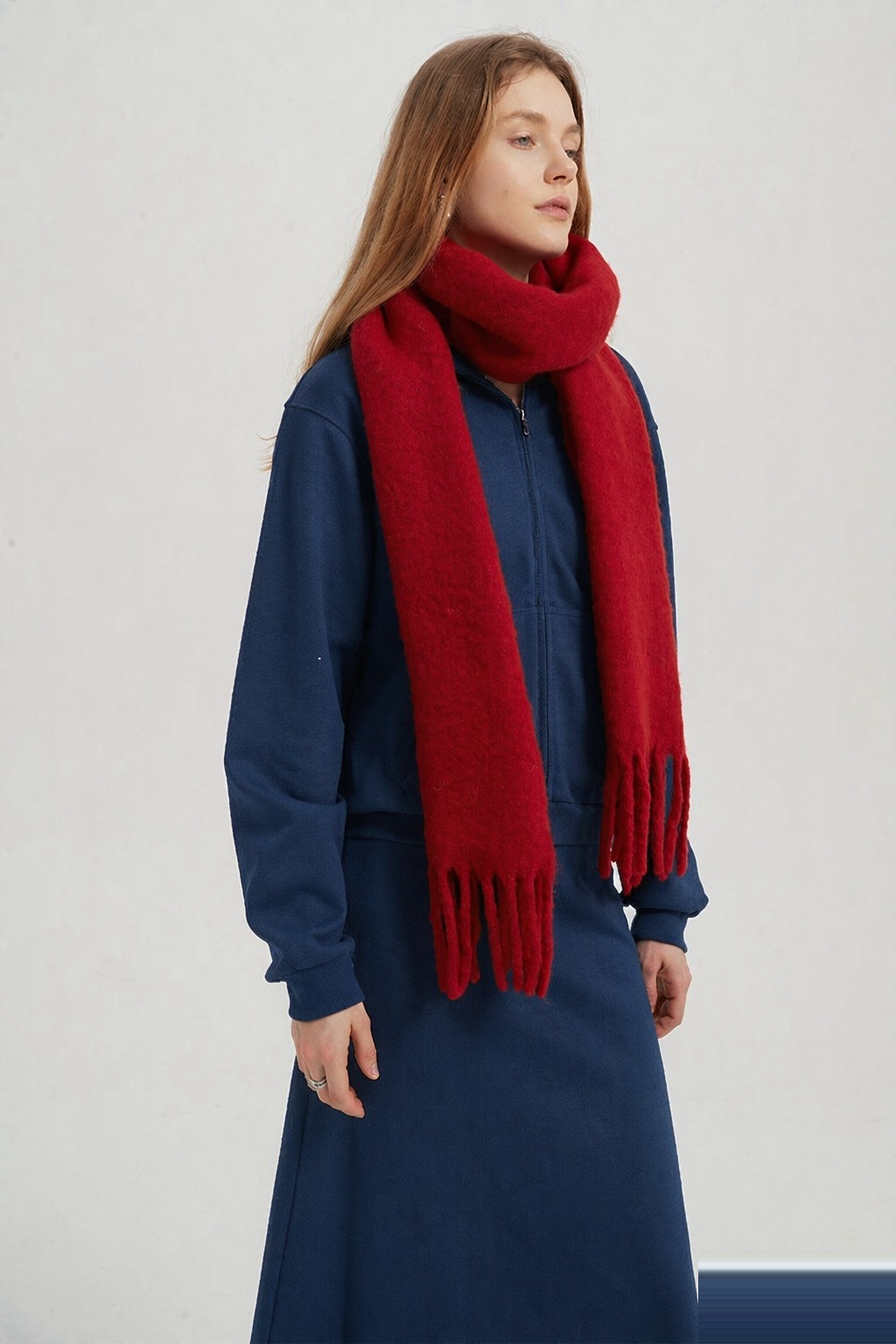 LK-108 Scarf — fringed, plush, soft touch, everyday