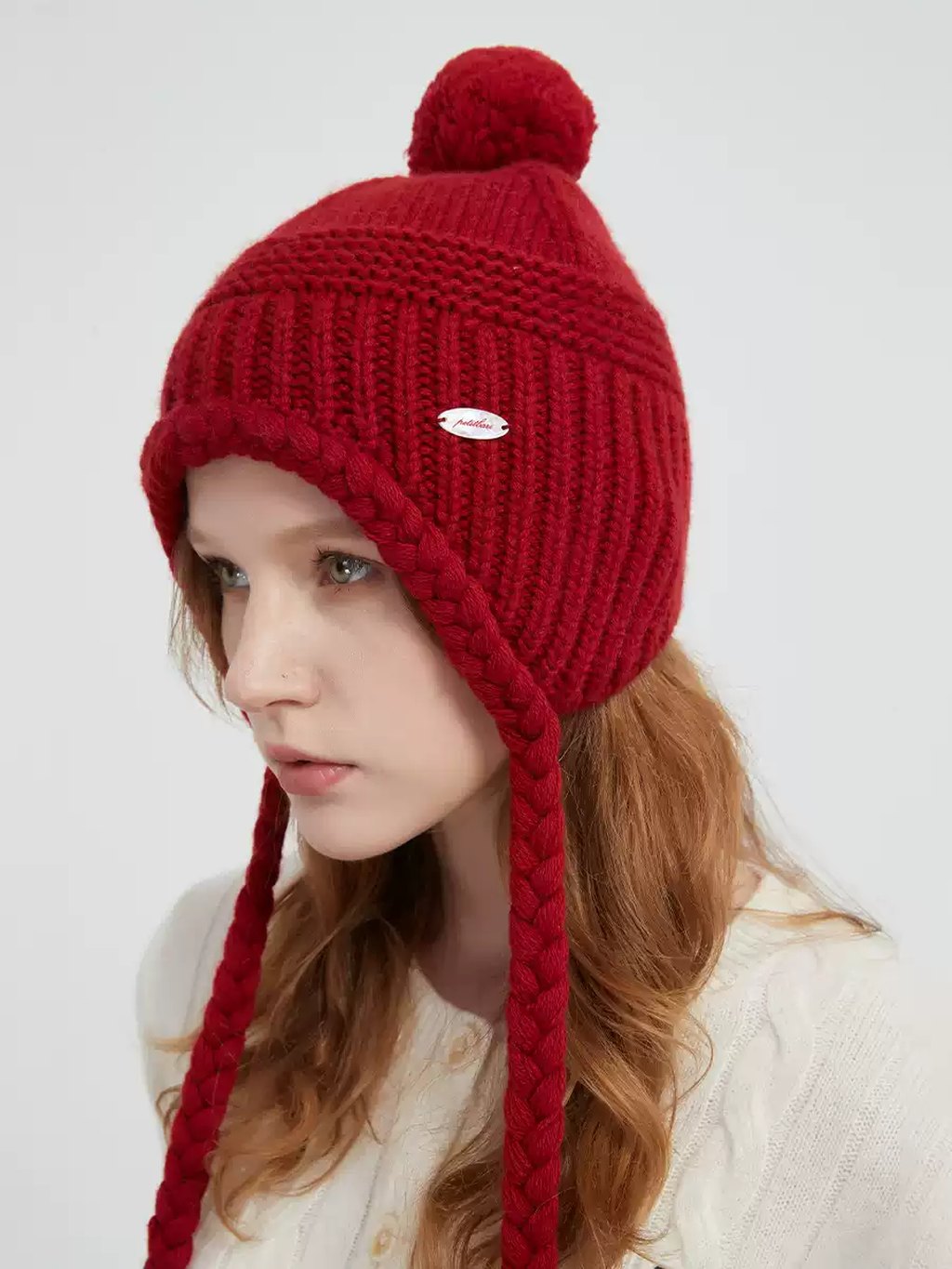 LK-112 Wool Knit Hat — vintage, everyday, face-slimming, flattering view 3