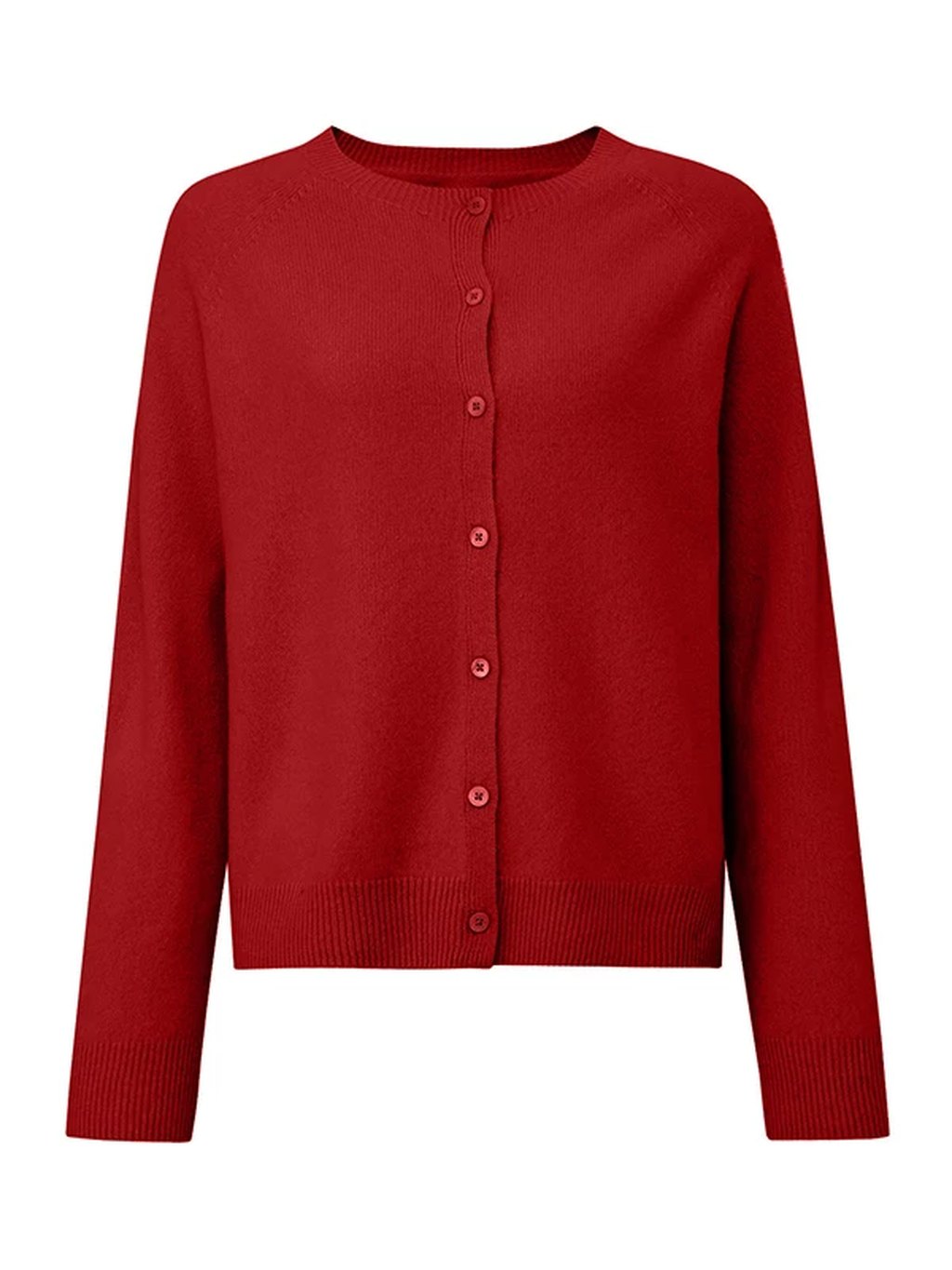 LK-113 Wool Cardigan — panelled, crew neck, loose fit, plush view 6