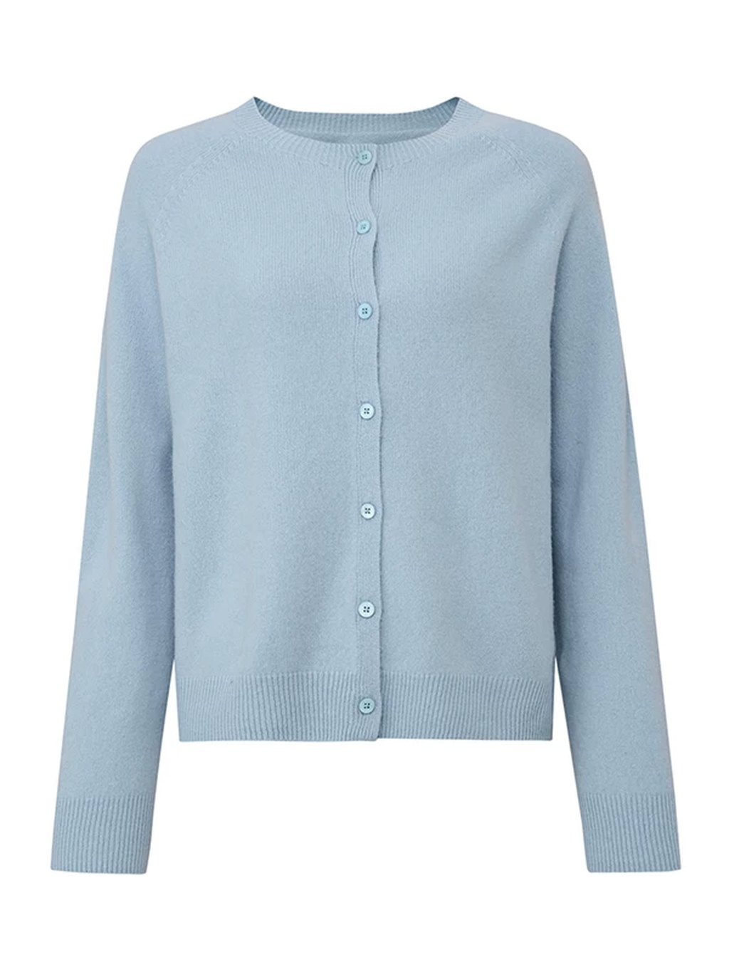 LK-113 Wool Cardigan — panelled, crew neck, loose fit, plush view 7