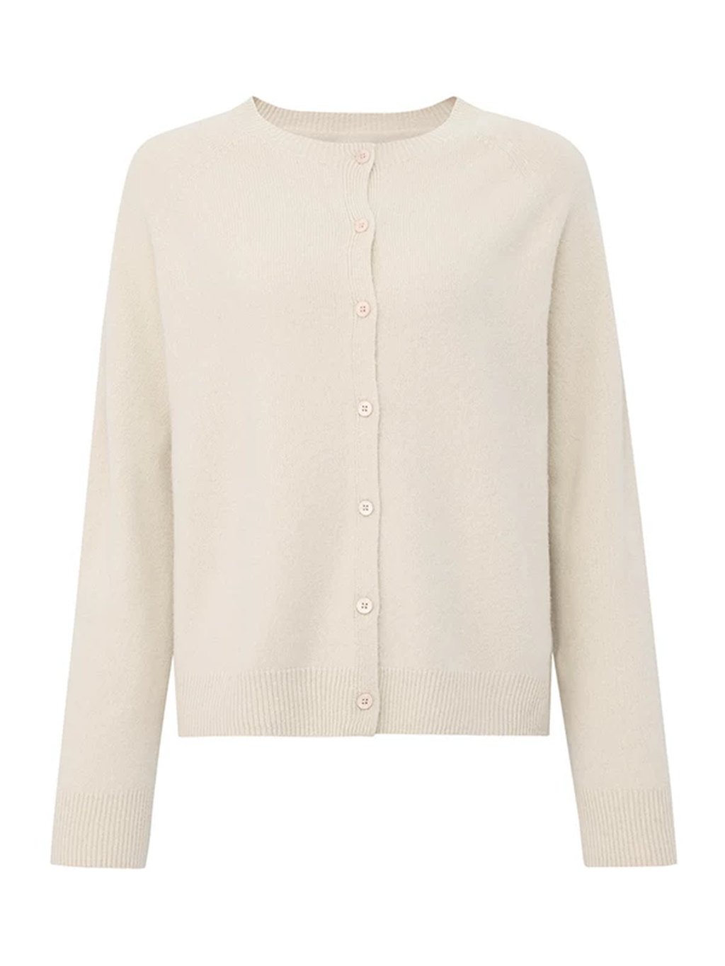 LK-113 Wool Cardigan — panelled, crew neck, loose fit, plush view 8