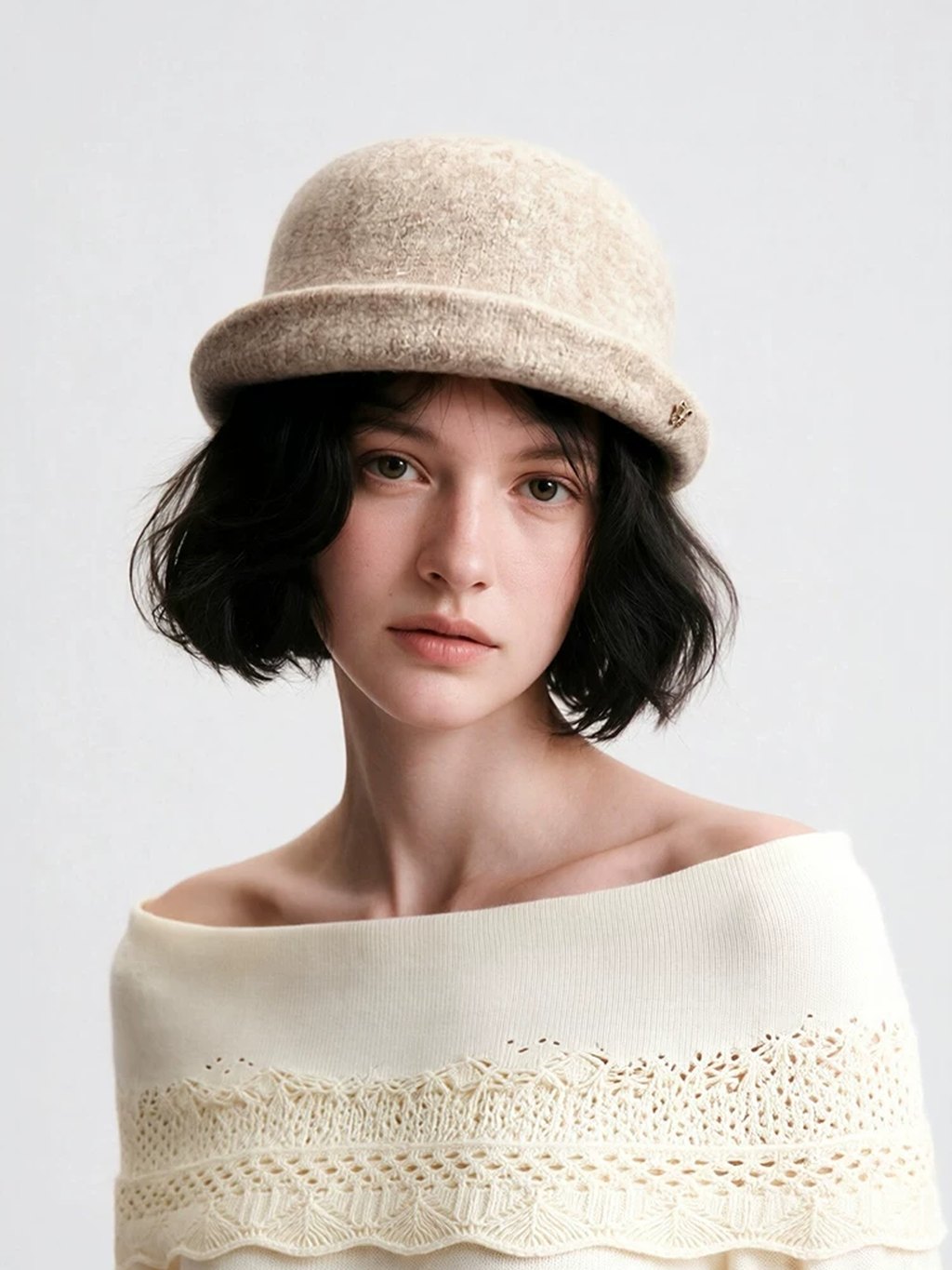 LK-122 Wool Knit Sweater — warm, figure-flattering, versatile, French style view 3