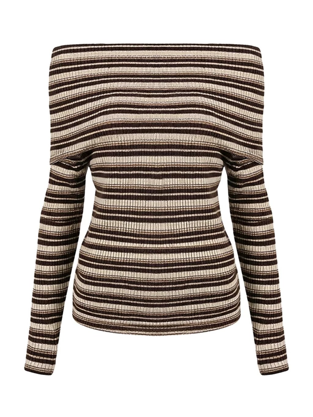 LK-125 Wool Knit Sweater — color-block, striped, pleated, ribbed texture view 4